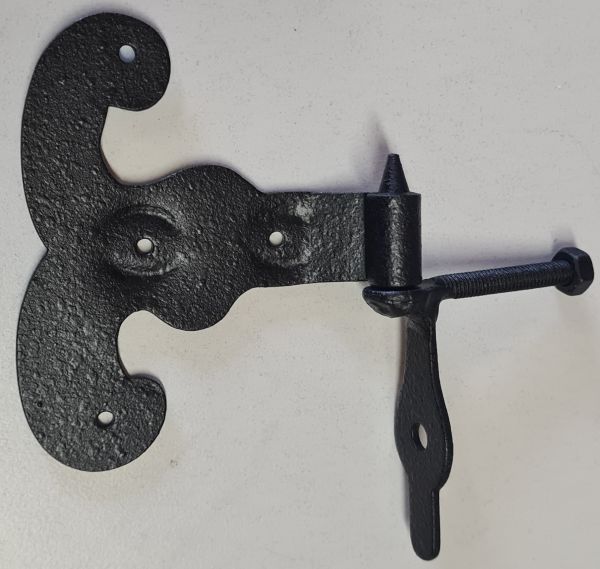 Möbelband historisch, Langband Eisen handgearbeitet matt schwarz lackiert, nur 1 x verfügbar, für Überschlag -8mm Bild 2